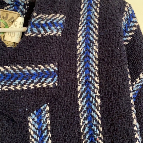 Chunky Blue Poncho Sweater - Picture 3 of 5